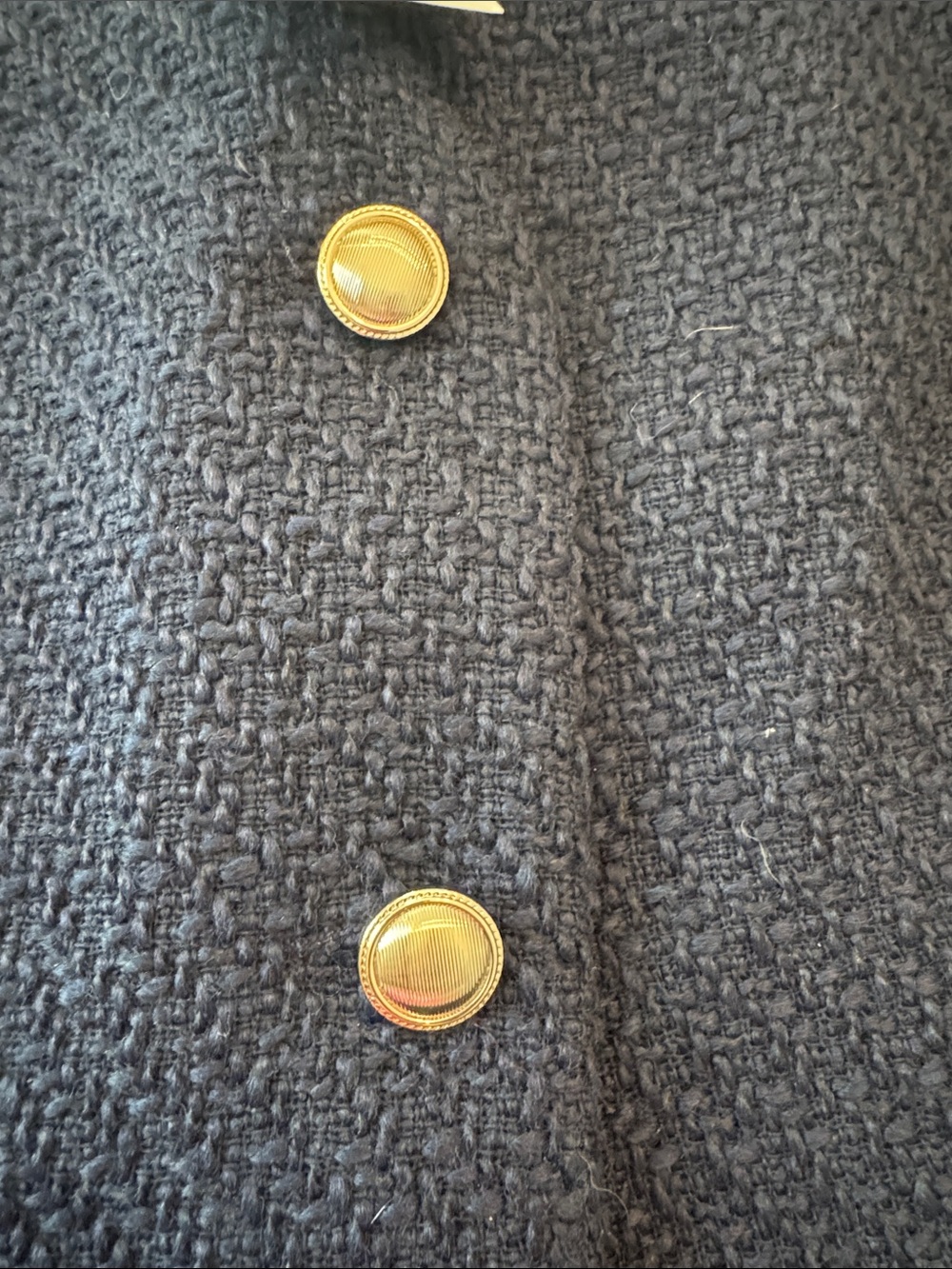Abercrombie & Fitch Navy Tweed Sleeveless Button Dress - Picture 4 of 6